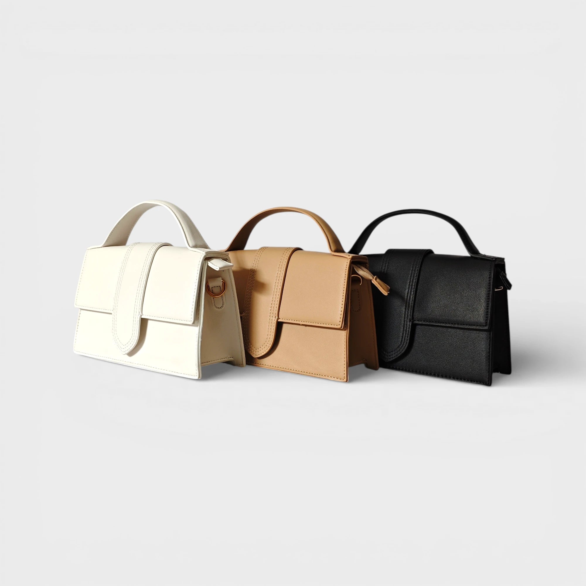 Borsa a mano Eva in similpelle colori bianco cachi nero
