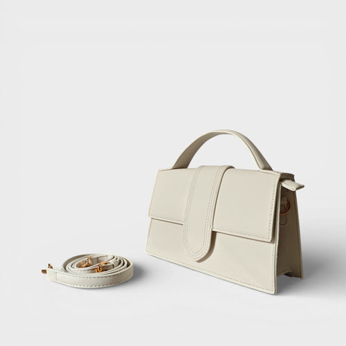 Borsa a mano Eva in similpelle colore bianco tracolla regolabile