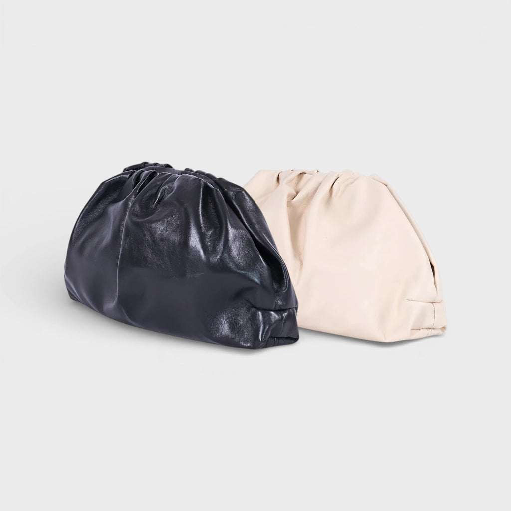 Borsa a mano in vera pelle Aria colori nero beige