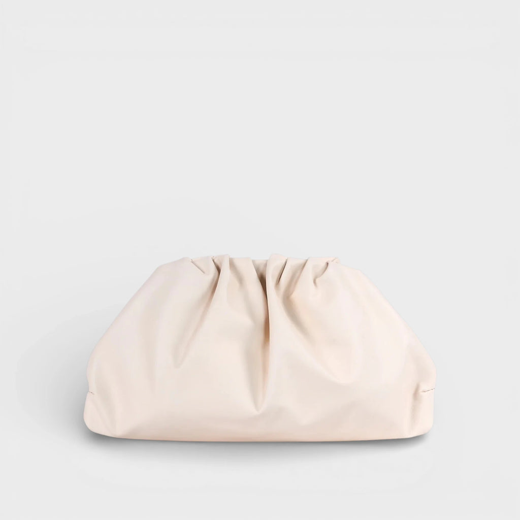 Borsa a mano in vera pelle Aria beige