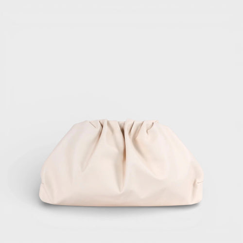 Borsa a mano in vera pelle Aria beige