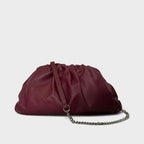 Borsa a mano in vera pelle Aria colore burgundy tracolla