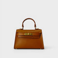 Borsa a mano in vera pelle Clara cognac