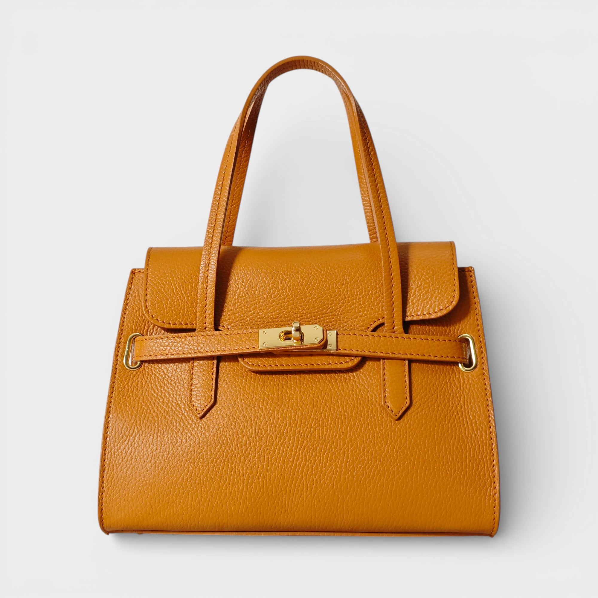 Borsa a mano in vera pelle Diana cuoio