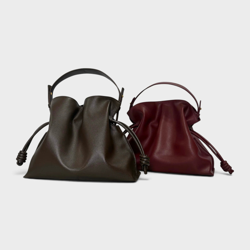 Borsa a mano in vera pelle Giulia colori testa di moro burgundy
