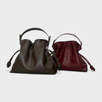 Borsa a mano in vera pelle Giulia colori testa di moro burgundy