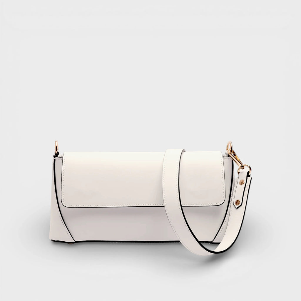 Borsa a spalla in vera pelle Vera colore bianco