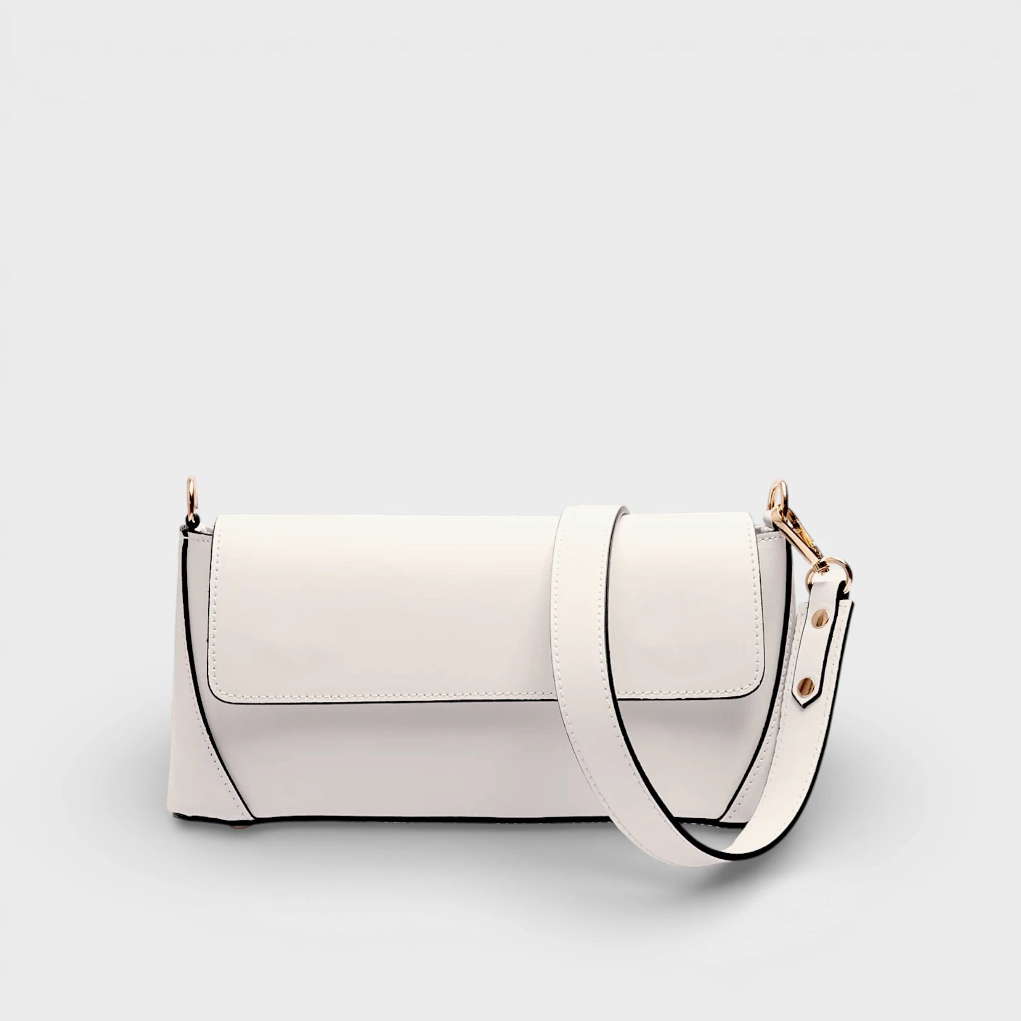 Borsa a spalla in vera pelle Vera colore bianco