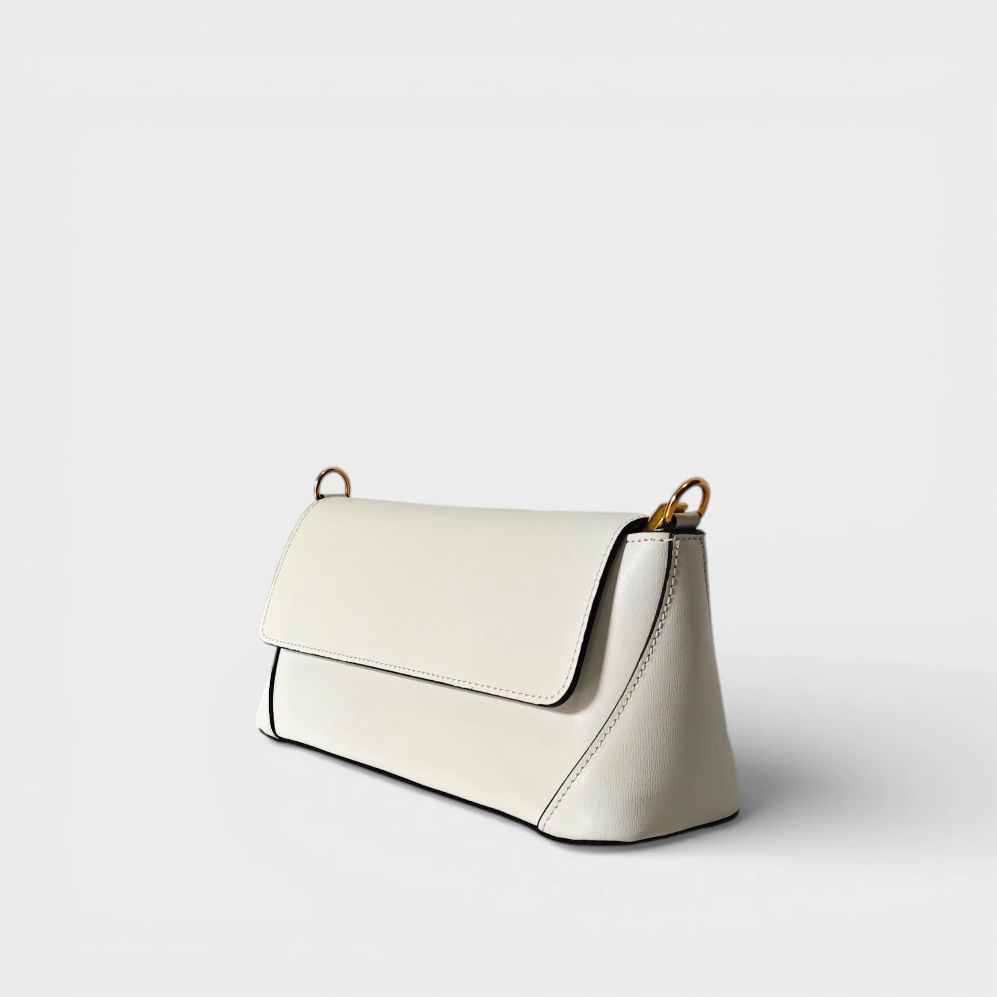Borsa a spalla in vera pelle Vera colore bianco lato