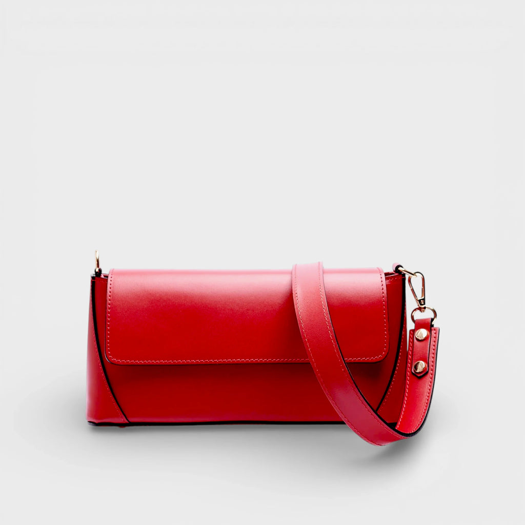 Borsa a spalla in vera pelle Vera colore rosso