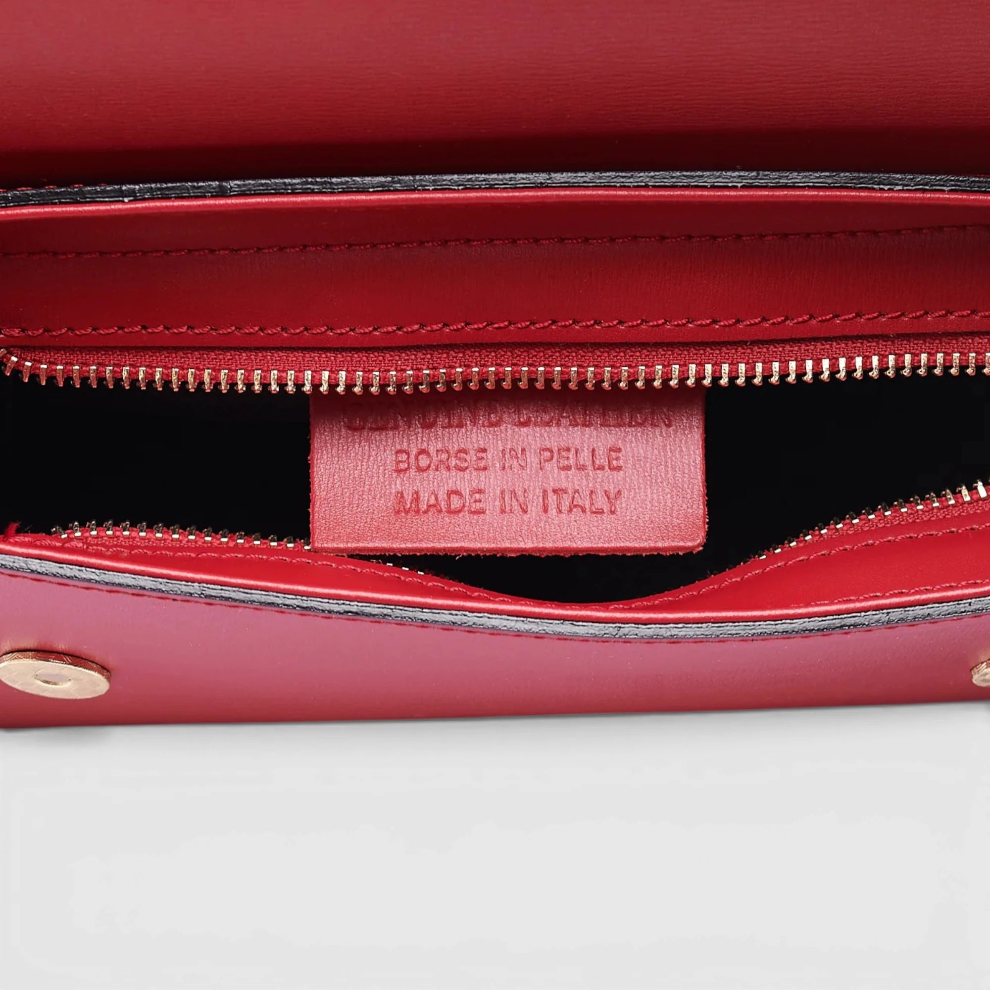 Borsa a spalla in vera pelle Vera colore rosso interno