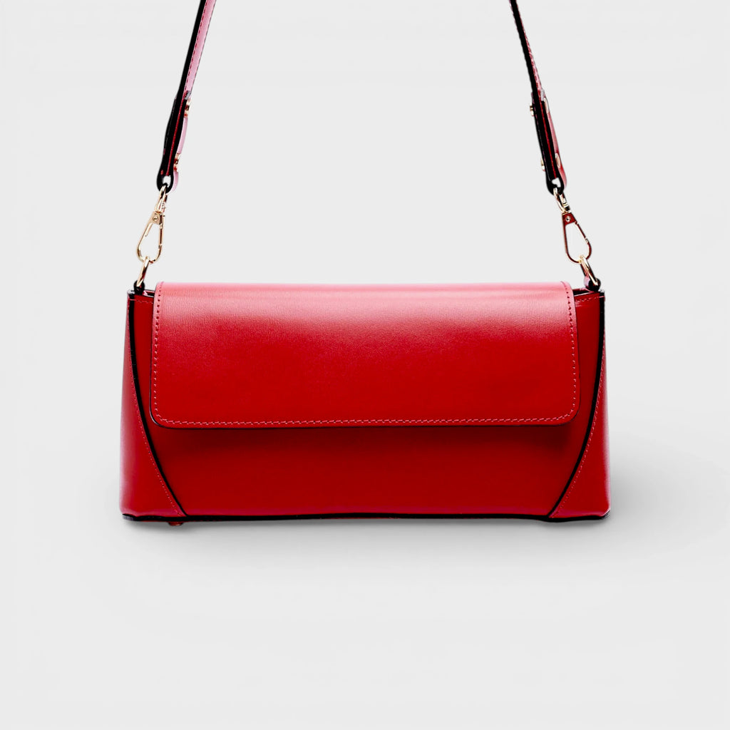 Borsa a spalla in vera pelle Vera colore rosso spalla
