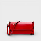 Borsa a spalla in vera pelle Vera colore rosso tracolla regolabile